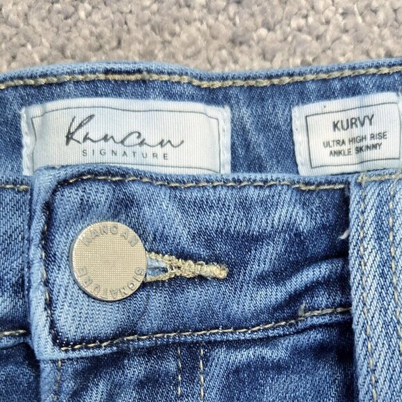 Kancan Signature Kurvy Ultra High Rise Ankle Skinny Distressed Jeans Stretch - Picture 5 of 8